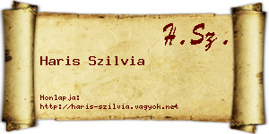 Haris Szilvia névjegykártya
